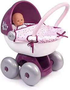 Smoby - Baby Nurse - Landau Câlin - pour Poupons et Poupées - Roues Silencieuses - Bac de Rangement - Tissu Lavable - 220348