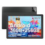 MUISOO Tablet 10 inch Tablets Android 16, Octa-Core Processor, 36GB RAM 256GB ROM (1TB TF Expand), 5MP+8MP Dual Camera, 5G WiFi 6, Bluetooth 5.0, 6000mAh, Dual Speaker (Black)