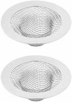 Sink Drain Strainer, 2Pcs Stainless Steel Kitchen Sink Filter Mesh Hair Catcher Basket for Kitchen Bathroom Bathtub Shower Floor Drain, 5cm/2.9 Inch (Small)