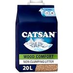 Catsan Wood Comfort Litter 20 Litre Bag, 100 Percent biodegradable, extra absorbent