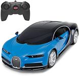 RASTAR Bugatti Veyron Chiron RC Car 1:24 Scale Remote Control Toy Car, Bugatti Chiron R/C Model Vehicle for Kids - Blue