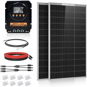 ECO-WORTHY 200 Watts 12 Volt/24 Volt Solar Panel Kit with 20A Bluetooth APP Monitoring MPPT Controller and High Efficiency Monocrystalline Solar Panel for Home,RV,Camper,and Other Off Grid Application