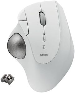 ELECOM Ergonomic Comfort Design Trackball IST Bluetooth 5.3, Super-Smooth Tracking with Roller Ball Bearing, 36mm Ball, Thumb control, Compatible for Windows, PC, Mac, iPadOS, and Android (M-IT11BRWH)