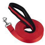 Vivifying Dog Training Lead Leash, 32FT/10M Long Nylon Training Dog Leash for Pet Tracking Training Obedience Lead Leash (Red)