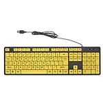 Large Letter Print Keyboard, 104 Keys Computer Keyboard, 4.9ft USB Wired Full Size Keyboards, for Elderly or Sight Impaired