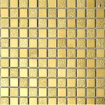 Hominter 10-Sheets Gold Square Ceramic Floor and Wall Tile Skid-Resistant Glazed Porcelain Mosaic for Bathroom Shower and Kitchen Backsplash HD-062