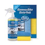 Greased Lightning Showroom Shine Waterless Car Wash and Wax, Easy and Fast, No Water, Premium Shine, Protects and Cleans, For Cars, Caravans, Motorbikes - 1 Litre & 2 Cloths