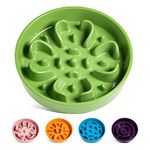 LE TAUCI Dog Slow Feeder Ceramic, 1.5 Cups Slow Eater Bowl for Dogs, Puppy Slow Feeder Bow for Fast Eaters, Dog Dishes to Slow Down Eating, Puzzle Dog Food Bowl, Maze Dog Bowl,Green, Clover