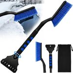 COZII 2-IN-1 Car Ice Scraper Detachable - Traceless Snow Brush and Ice Scraper for Car Windscreen, Ergonomic Foam Grip Handle Efficiently Remove for Ice Breaker, Essential Tools for Car