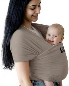 Havenhug Baby Carrier Wrap for Newborn to Toddler | Ergonomic M-Position Sling | Soft Cotton, Breathable & Stretchable | Hands-Free Babywearing (Warm Taupe)