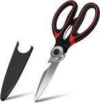 Zollyss Kitchen Scissor for General Use, Heavy Duty Kitchen Raptor Meat Shears, Cooking Scissors, Stainless Steel Multi-Function Scissors for Food, Chicken, Poultry, Fish, Pizza, Herbs(Black & Silver)