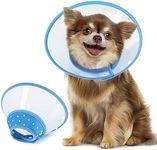 Vivifying Small Dog Cone, Adjustable 8-9.6 Inches Soft Lightweight Elizabethan Collar for Small Dogs and Large Cats to Stop Licking Wounds After Surger (Blue)