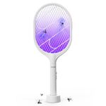 COSTAR Mosquito Bat Rechargeable with UV Light Lamp, 2 in 1 Mosquito Killer Lamp, Mosquito Racket with Base Stand - 1200mAh Lithium-ion Battery Mosquito Swatter, Bug Zapper for Indoor and Outdoor