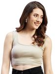 BLINKIN Women's Crop Tops | Ribbed Crop Tank Top for Women (top-61,Color_Beige,Size_L)