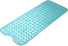 Wimaha Non-Slip Bath Mat,Extra Long Bathtub Mat,200 Suction Cups Shower Mat,BPA,Latex Free,Mildew Resistant,Machine Washable-Safe,pebble design,Durable & Comfortable for Bathroom,100x40cm,Clear Teal