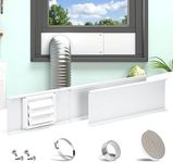 Daisypower Dryer Vent Window Kit, Adjustable Window Vent Kit with Outdoor Dryer Vent Cover,4 Inch Hood for Exhaust Ventilation