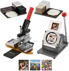 Magnet Maker Machine Kit 2.5x2.5inch, Photo Fridge Magnet Making Machine Acrylic and Cardboard Materials Compatible, 2-in-1 Press Machine+ Paper Cutter+ 200 Sets Supplies