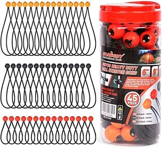 HORUSDY 45-Pack Ball Bungee Cord, includes 6”, 9”, 11” Heavy Duty Gazebo Tarp Elastic Tie Down Cord