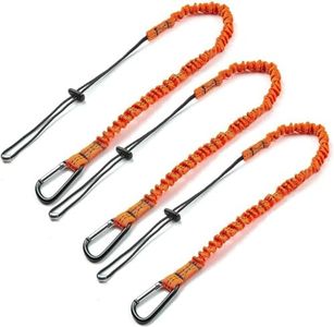 SNOKAY 3 Pack Tool Lanyard, Safety Tool Lanyard with Carabiner Clip and Adjustable Loop End, Tough Scaffold Lanyard with Carabiner for Scaffold, Tools, Construction, Maximum Weight Limit 7kg