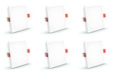 Crompton LSDSLORD-15W-3-in-1 Color LED Recessed Square Panel Light_ Pack of 6