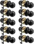 10 Pack Probrico Black Door Knobs Privacy Door Handle Interior Door Knobs for Interior Bed/Bathrooms Door Knobs with Lock Without Keys