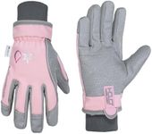 HANDLANDY Winter Insulated Work Gloves, 3M Thinsulate Thermal Water-Resistant Gloves for Men Women Touch Screen, Warm Ski Snowboard Cold Weather Gloves (Pink Grey, Small)