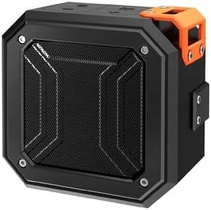 ToughTested Satellite Outdoor Wireless Bluetooth Speaker with Built-in FM Radio, IP65 Water Resistant and Shock Proof, 12 Hours of Continuous Playtime, Includes Micro USB & AUX Cables, Compact Design