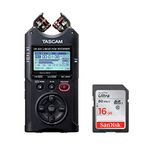 Tascam DR-40X Four-Track Audio Recorder/USB Audio Interface Bundle with 16GB SD Card (2 Items)