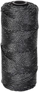 ANMOFLY Tarred Bank Line String,#36 Bankline Black Nylon Twine for Fishing,Garden,Tomato,Wrapping,Camping and Outdoor Survival,Netting Home Improvement(350 Feet,2mm)