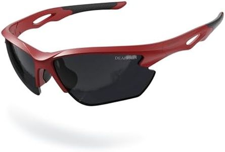 DEAFRAIN Polarized Sports Sunglasses for Men Women Baseball Tennis Softball Cycling Running Fishing Red Glasses TR90 Unbreakable Frame UV Protection