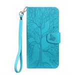 Norn for Samsung Galaxy S6 Phone Case,Tree of Life Embossed Folio Flip PU leather wallet case,with stand function,Magnetic Closure,shokproof Protective Cover Case with Card Slots pcs Wrist Strap,Blue