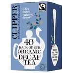 Clipper Organic Everyday Decaf Tea Bags | Natural, Unbleached, Plant-Based Biodegradable & Non GM Black Tea Bags | Eco Conscious, Organically Grown & Fair Trade Tea (40 Teabags)