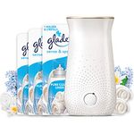 Glade Sense & Spray Air Freshener Holder and Refills, Motion Activated Automatic Room Spray and Odour Eliminator for Home, Clean Linen, 1 Holder and 3 Refills (3 x 18ml)