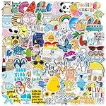 WWW Cute Stickers, 100 Pieces Waterproof Non-Fading Aesthetic Decals, Trendy Reusable Stickers for Water Bottle, Laptop, Skateboard, Luggage, Bicycle, Guitar, Phone, Fresh Style