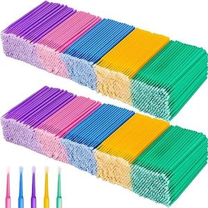 Dansib 2000 Pcs Disposable Micro Applicators Brush for Eyelash Extensions, Micro Swabs for Makeup and Personal Care Cosmetic, Touch up Paint Brushes for Automotive Paint Chip Repair(Multicolored)