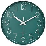 Rylan Wall Clock 12" Silent Quartz Decorative Latest Wall Clock Non-Ticking Classic Clock Battery Operated Round Easy to Read for Room/Home/Kitchen/Bedroom/Office/School/-