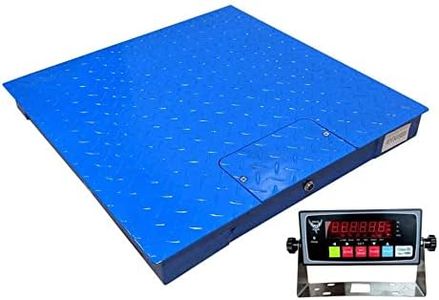 PEC Tools FS Series Professional Grade Steel Floor Scale - Heavy-Duty Pallet Scale and Shipping Scale for Industrial Use - Weighing Scale for Packages Up to 1000x0.1lb - 24x24