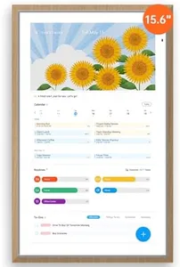 ApoloSign Digital Calendar: 15.6" Wall Planner Electronic Calendar, Smart Touchscreen Interactive Display for Chore Chart, Family Schedules, Supports All Apps via Google Play (Brown, 15.6-inch)