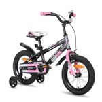 JOYSTAR New Berry 16 Inch Kids Bike for Girls Ages 4-7 Years Old, Girls 16 Inch Bike with Training Wheels & Basket, 16 in Girls Bike in Pink