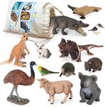 Volnau Animal Toys Figurines 12PCS Australia Animal Figures Zoo Pack for Kids Christmas Birthday Gift Preschool Educational Kangaroo Koala Bear The Land Down Under Animals Sets