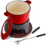 Swissmar F66705 Sierra Fondue Set 11-Piece, Cast Iron/Stainless Steel, Cherry Red, 1.6L, Multi-Purpose Fondue Set for Meat, Cheese and Chocolate, Gift Boxed