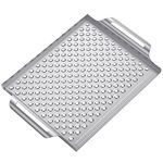 Onlyfire Grill Basket, BBQ Stainless Steel Perforated Grilling Pan with Handles & Sidewall for Vegetables, Fish, Meat, Kabobs