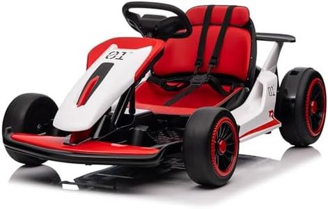 Go Kart for Kids, 24V Electric Go Kart for Kids, Pedal Drift Kart with Two 150W Motors 7Ah Battery, Ride on Toys for Kids Ages 6+, Red