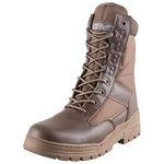 NITEHAWK Army/Military Patrol Brown Leather Combat Boots Outdoor Cadet Security- Size 8