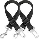 H&S 2 Dog Car Seat Belt Lead Restraint Harness Seatbelt Attachment Clip Black - Dog Harness - Dog Lead - Dog Car Harness - Dog Car Restraint - Dog Car Seat Harness - 2 Clip Dog Lead - Seat Belt Dog