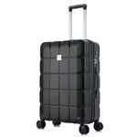 ATX Luggage 24" Medium Suitcase Super Lightweight Durable ABS Hard Shell Suitcase with 4 Dual Spinner Wheels and Built-in TSA Lock (Black, 65 Liter)