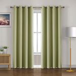 HOMEMONDE Blackout Long Door 9 Feet Opaque Curtains 71% Room Darkening Heavy Curtain Set Of 2, Thermal Insulation, Noise Reduced - (Avocado Green 108 Inches)