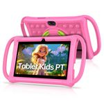PRITOM Kids Tablets 7 inch, 32 GB,Perfect Size for Toddler Tablet with Un-Zipped Case, WiFi, Dual Camera, Education, Games, Children Tablet with Kids Software Pre-Installed, Parental Control (Pink)