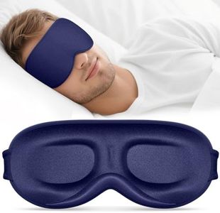 Vynix Sleep Mask for Men Women - 100% Blackout Eye Masks for Sleep - 3D Soft Sleeping Mask for Side Sleepers - Zero Pressure Lash Extensions Eye Cover Shade for Airplane Travel Essentials, Blue