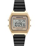 adidas Resin Originals Gold Dial Unisex Digital Watch - Aost22075, Band Color:Black